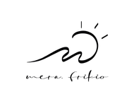 black mera.frikio logo, wave and sun illustration 