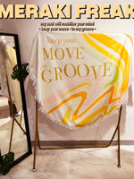 Load image into Gallery viewer, “keep your MOVE in my GROOVE” round beach towel
